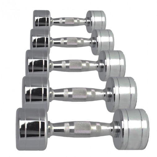 Набор хромированных гантелей AEROFIT AFCD 1-10 кг на стойке AFDR110