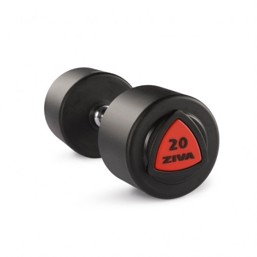 Гантель 38 кг ZIVA серии ZVO уретановое покрытие красная вставка