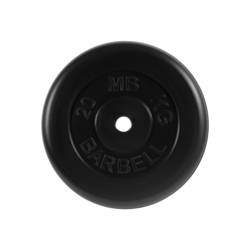 Блин "Стандарт" обрезиненный черный MB 20 кг ф26 мм Блин "Стандарт" обрезиненный черный MB 20 кг ф26 мм