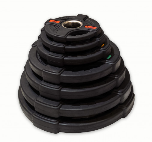 Диск олимпийский обрезиненный черный с двумя хватами 25 кг Original Fit.Tools ф50 мм