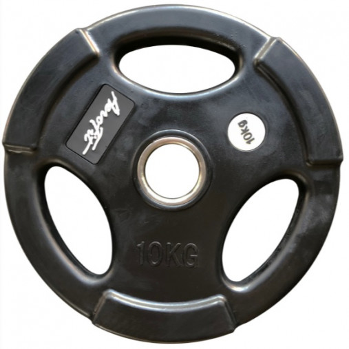 Олимпийский обрезиненный диск AeroFit AFPLB 10 кг, черный матовый