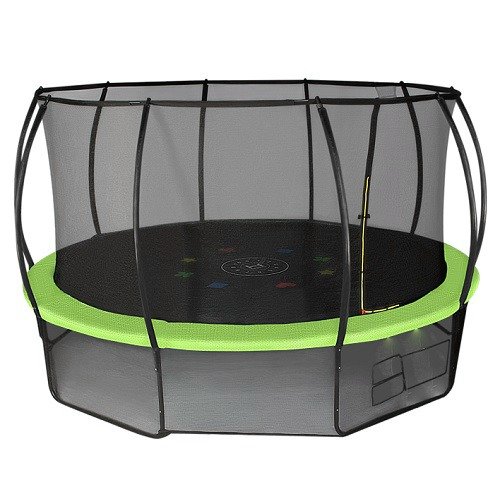 Батут Hasttings Air Game 15FT (4,6 м) "зеленый" c внутренней сеткой и двухсторонним защитным матом (зеленый/синий)