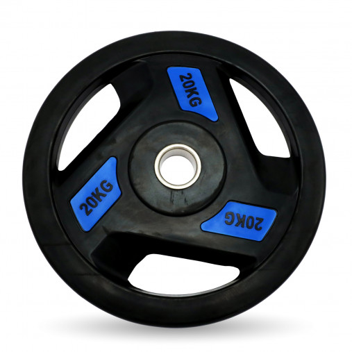 Диск обрезиненный с 3-мя хватами 20 кг UNIX Fit PRO, 51 мм, олимпийский, синий Диск обрезиненный с 3-мя хватами 20 кг UNIX Fit PRO, 51 мм, олимпийский, синий