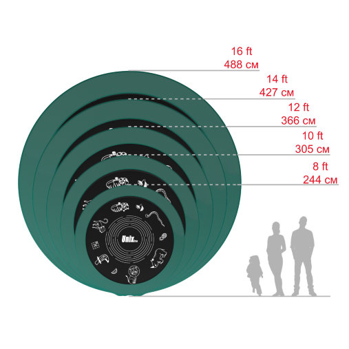 Батут каркасный UNIX line 12 ft (3.66 м) SUPREME GAME (green) с внутренней защитной сетью, зеленый