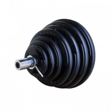 Набор черных обрезиненных дисков ZSO, D-51 мм, 1,25-25 кг, с хватами (общий вес 157,5 кг) 7 пар Набор черных обрезиненных дисков ZSO, D-51 мм, 1,25-25 кг, с хватами (общий вес 157,5 кг) 7 пар