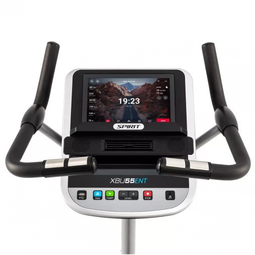 Велотренажер Spirit XBU55 ENT с вертикальной посадкой и 10” тачскрин дисплеем Велотренажер Spirit XBU55 ENT с вертикальной посадкой и 10” тачскрин дисплеем