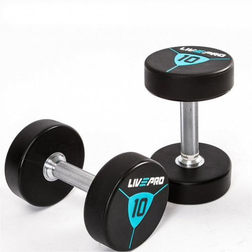 Гантели в уретане LIVEPRO Premium Urethane Dumbbells 42 кг, черный/синий Гантели в уретане LIVEPRO Premium Urethane Dumbbells 42 кг, черный/синий